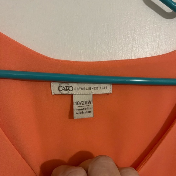 Cato Dressy Layered Tank, Coral, 18/20W - Picture 2 of 3